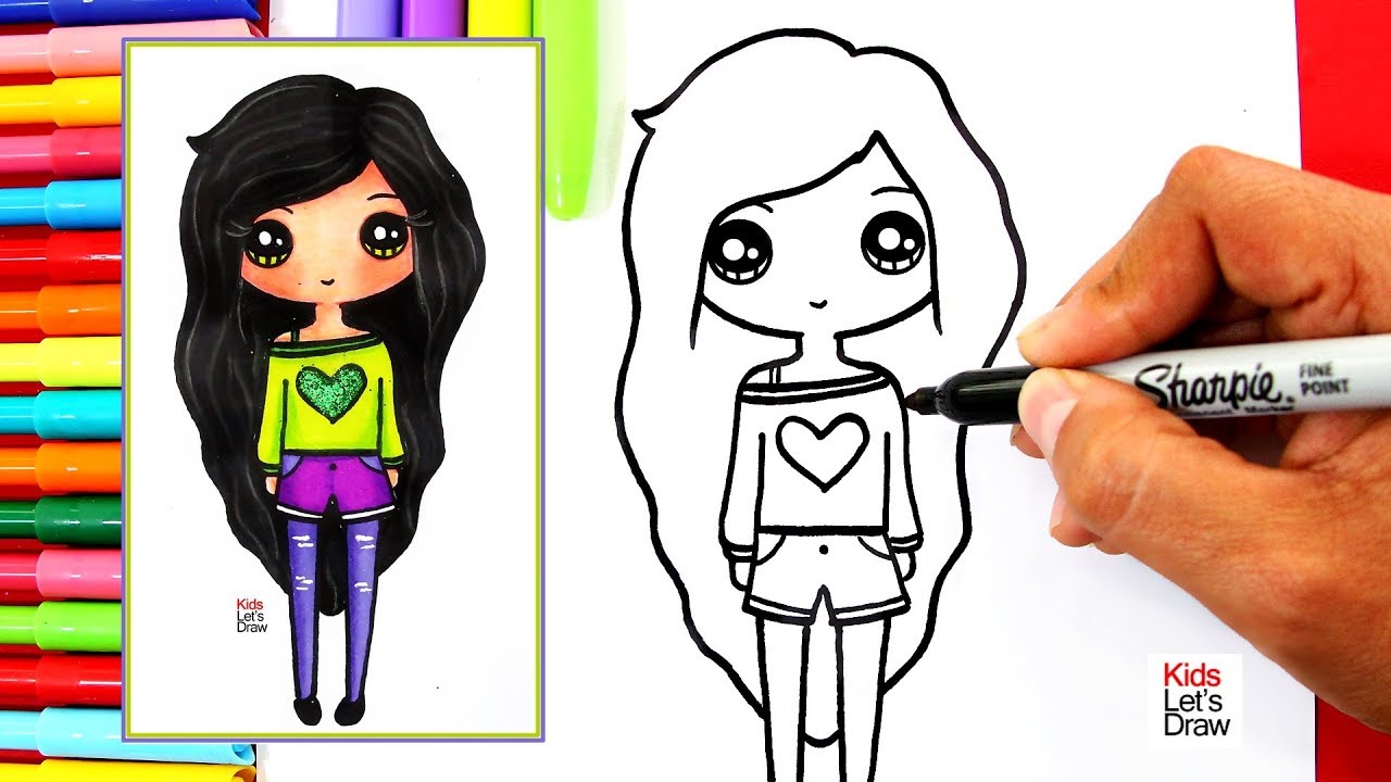 Featured image of post Personas Faciles Dibujos Kawaii Con Cabello Negro